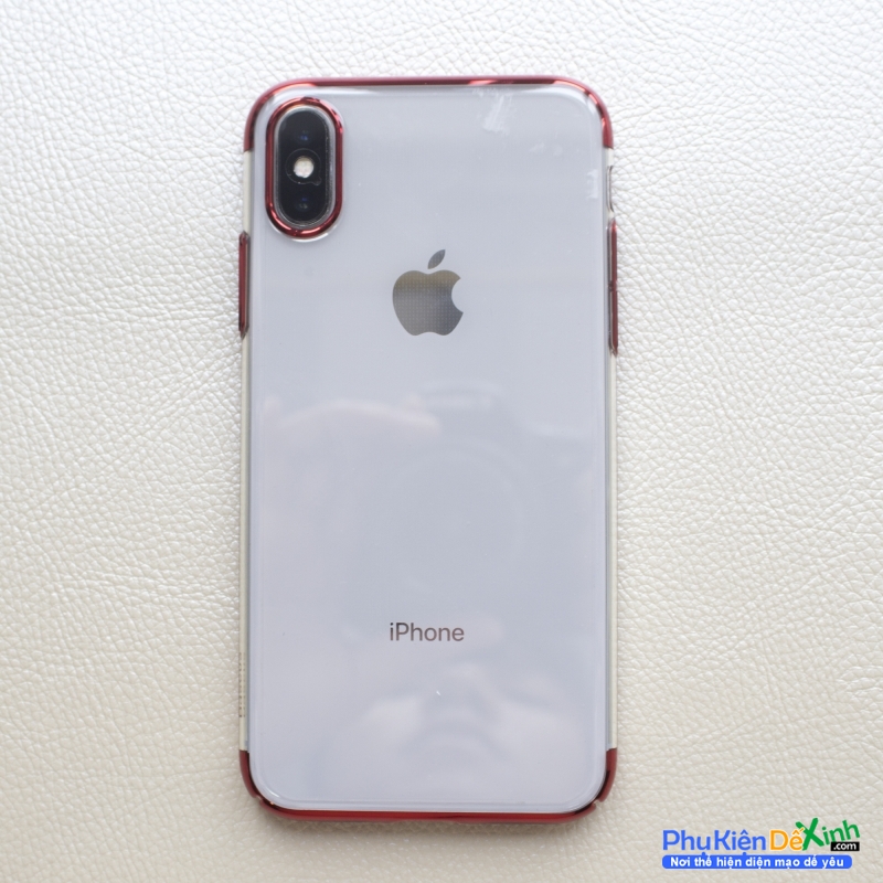 Ốp Lưng iPhone X / iPhone 10 Baseus Glitter  có thiết kế mặt lưng trong suốt hoàn toàn lộ nguyên bản mặt lưng của máy đẹp và sang hơn khi điểm nhấn là lớp viền màu bóng sắc sảo.